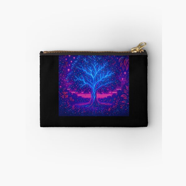 Item preview, The Neon Tree Of Light  Synthwave Dreams Under Electric Skies designed and sold by SilverSultry.