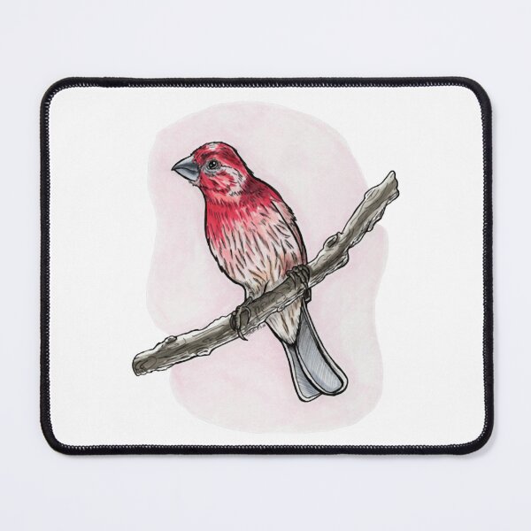 Item preview, Vibrant House Finch Perched On Branch Red Songbird Graphic designed and sold by DrawnToNatusa.