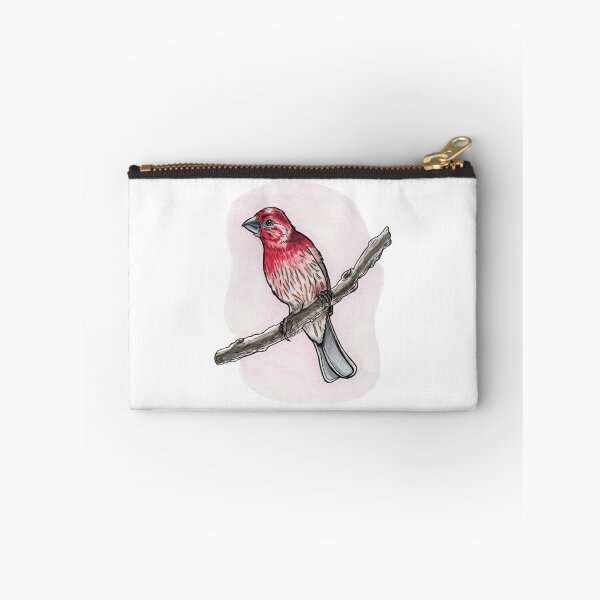 Item preview, Vibrant House Finch Perched On Branch Red Songbird Graphic designed and sold by DrawnToNatusa.