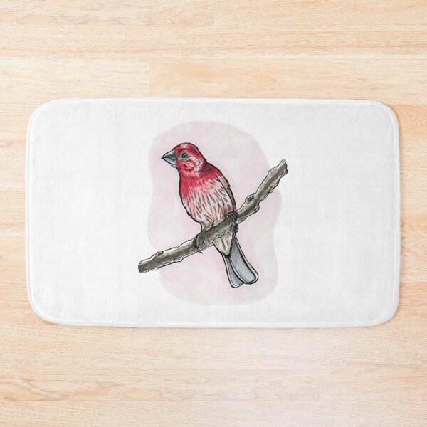 Item preview, Vibrant House Finch Perched On Branch Red Songbird Graphic designed and sold by DrawnToNatusa.
