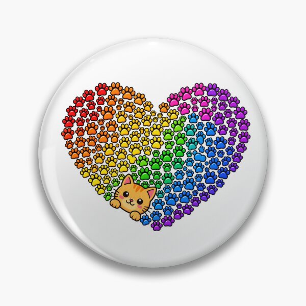 Item preview, Rainbow Paw sticker Heart Kawaii Cat Lovers Gift designed and sold by cozydrops.