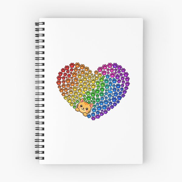 Item preview, Rainbow Paw sticker Heart Kawaii Cat Lovers Gift designed and sold by cozydrops.