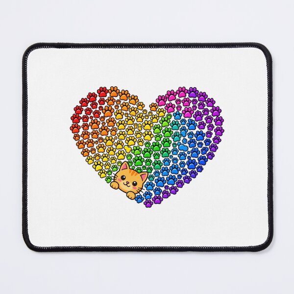 Item preview, Rainbow Paw sticker Heart Kawaii Cat Lovers Gift designed and sold by cozydrops.
