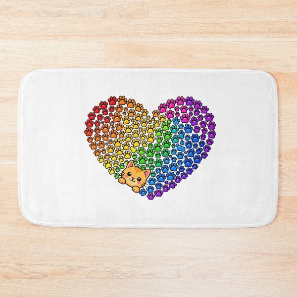 Item preview, Rainbow Paw sticker Heart Kawaii Cat Lovers Gift designed and sold by cozydrops.