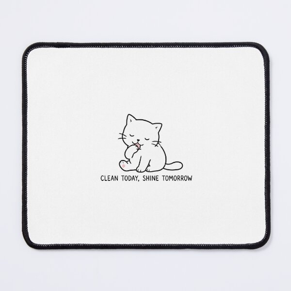 Item preview, Clean Today Shine Tomorrow Cute Grooming Cat Minimalist Line Art Graphic designed and sold by The Upside Down.
