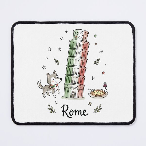 Item preview, Cute Leaning Tower Italy Doodle Art designed and sold by RamyGallery.