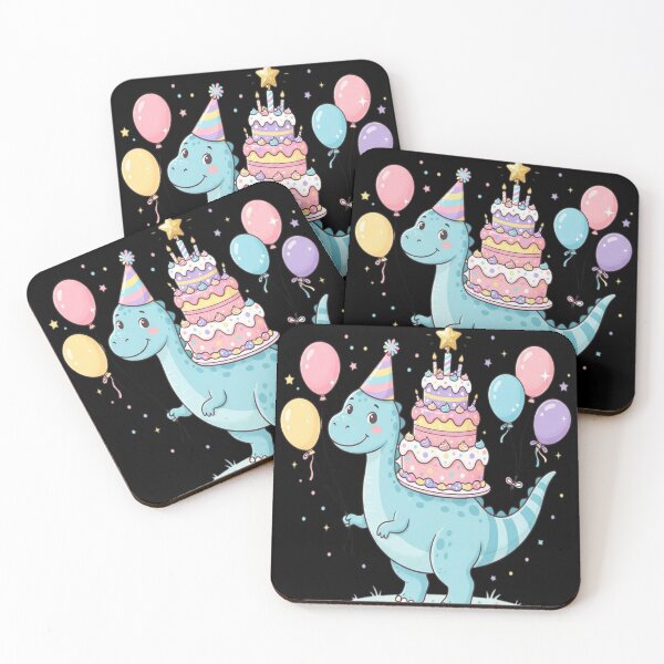 Item preview, Cute Confetti Brontosaurus Birthday  with Rainbow Cake designed and sold by ChiqueAvenue.