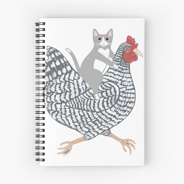 Item preview, Grey Tuxedo Cat Chicken Ride ⭐⭐⭐⭐⭐ designed and sold by latenitedraw.