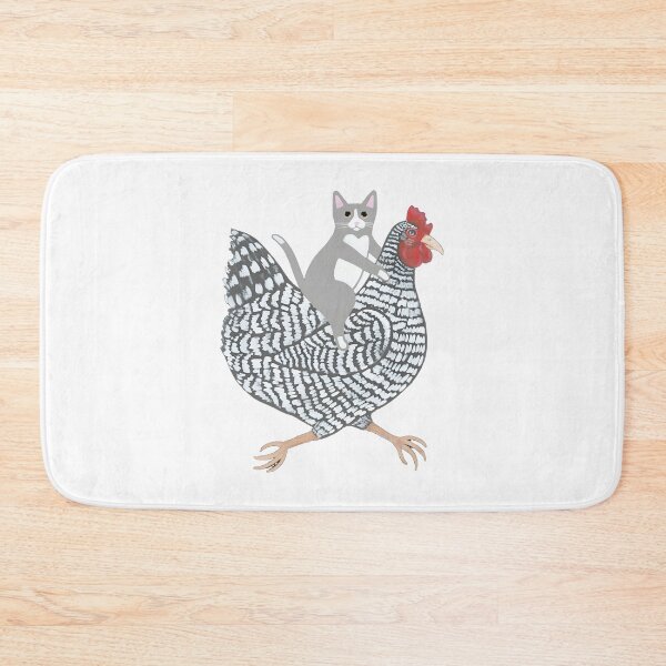 Item preview, Grey Tuxedo Cat Chicken Ride ⭐⭐⭐⭐⭐ designed and sold by latenitedraw.