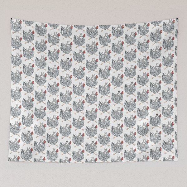 Item preview, Grey Tuxedo Cat Chicken Ride ⭐⭐⭐⭐⭐ designed and sold by latenitedraw.