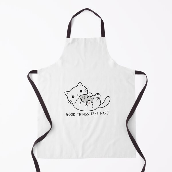 Item preview, Good Things Take Naps Funny Cute Cat Fish Toy Minimalist Line Art designed and sold by The Upside Down.