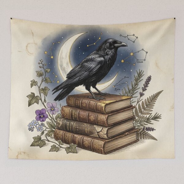 Item preview, Raven Books Moon Dark Academia designed and sold by IntelliMindDesigns.
