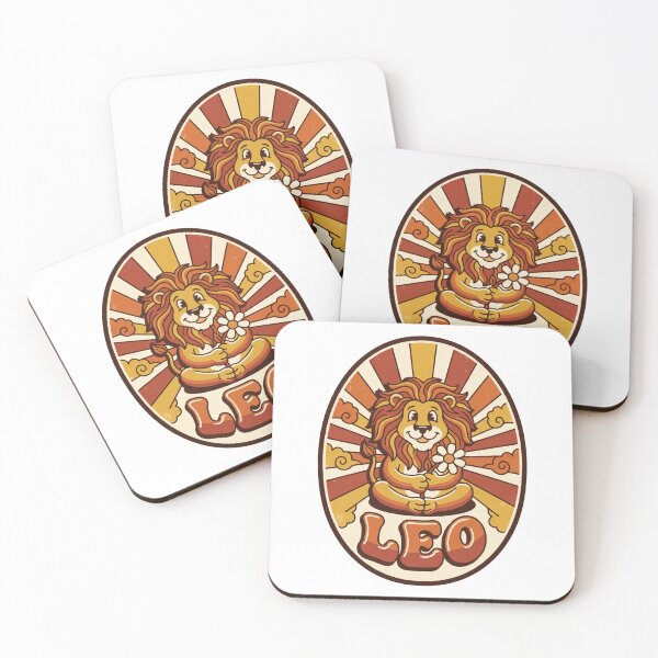 Item preview, Retro Leo Zodiac 70s Groovy Lion with Daisy Sunburst designed and sold by Osmose-Studio ⭐⭐⭐⭐⭐.