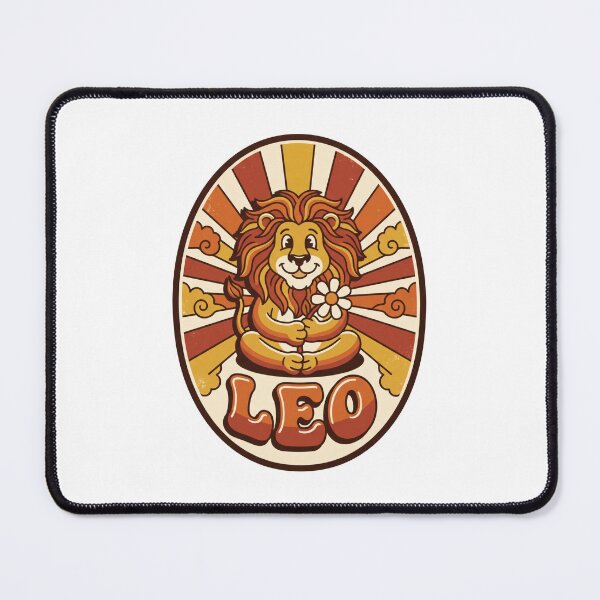 Item preview, Retro Leo Zodiac 70s Groovy Lion with Daisy Sunburst designed and sold by Osmose-Studio ⭐⭐⭐⭐⭐.