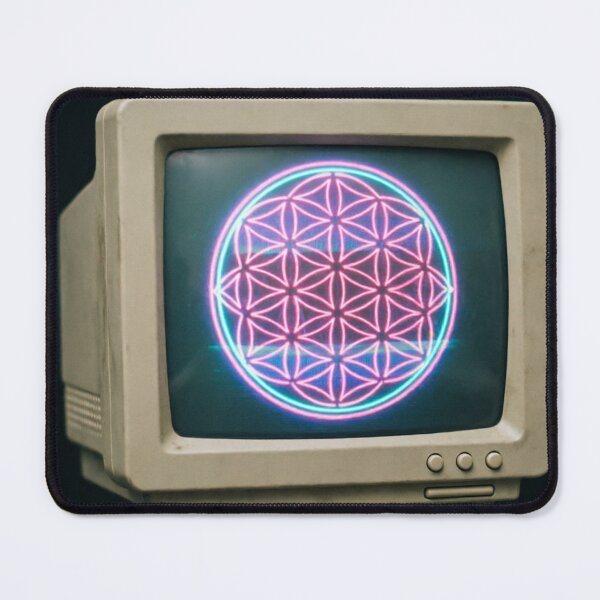 Item preview, Retro TV Flower of Life Neon designed and sold by IntelliMindDesigns.