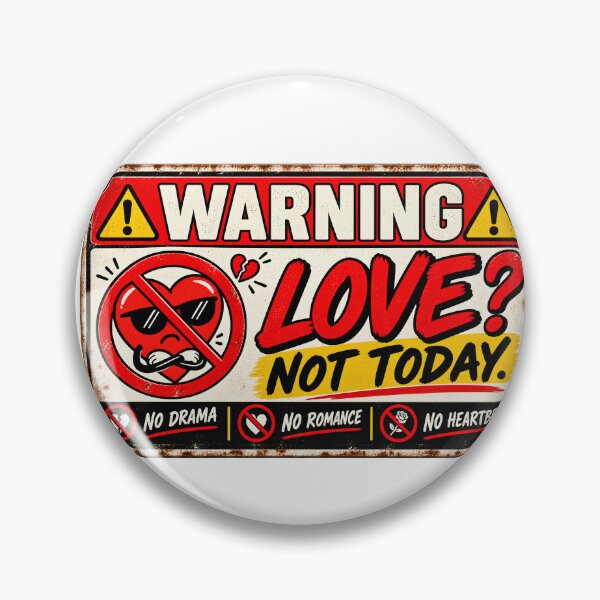 Item preview, Love? Not Today Warning Sign – Funny Anti Love Vintage Design designed and sold by Sitred123.