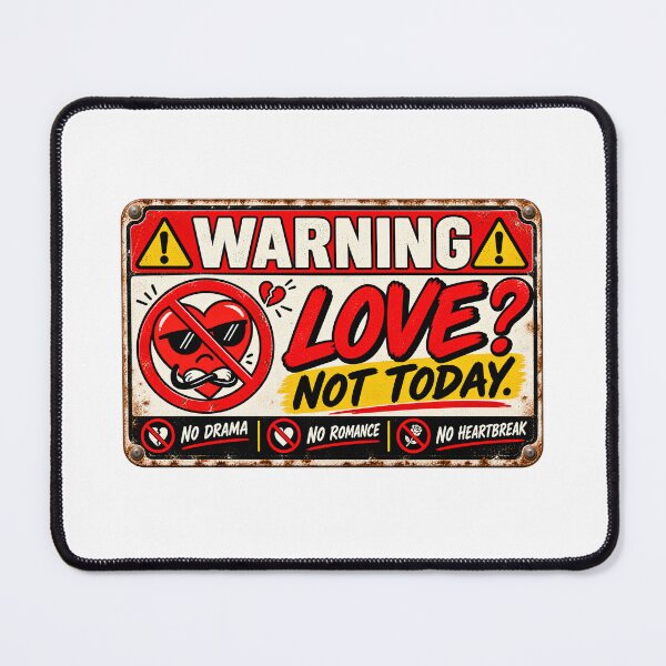 Item preview, Love? Not Today Warning Sign – Funny Anti Love Vintage Design designed and sold by Sitred123.