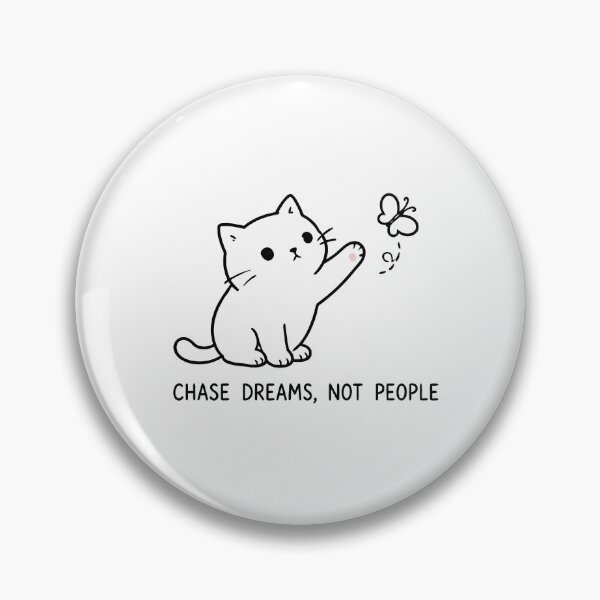 Item preview, Chase Dreams Not People Cute Cat Butterfly Minimalist Line Art designed and sold by The Upside Down.