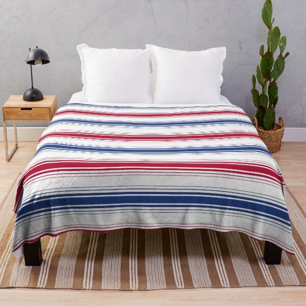 Item preview, Stripes blue and red horizontal on white designed and sold by fuzzyfox.