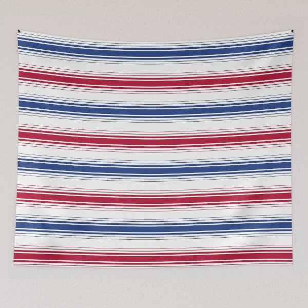 Item preview, Stripes blue and red horizontal on white designed and sold by fuzzyfox.