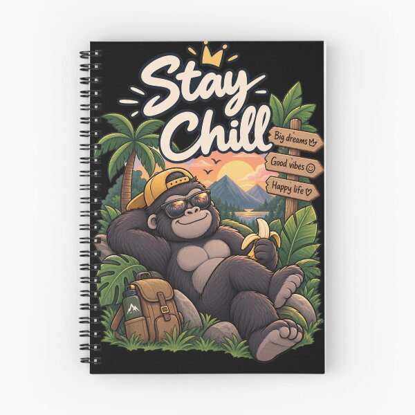 Item preview, Cute Gorilla Stay Chill – Funny Tropical Jungle Adventure Design Sticker T-Shirt designed and sold by RedaSouq.