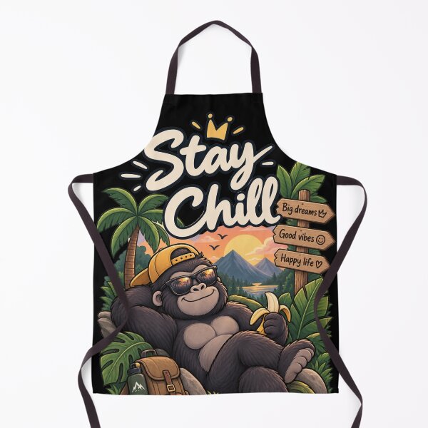 Item preview, Cute Gorilla Stay Chill – Funny Tropical Jungle Adventure Design Sticker T-Shirt designed and sold by RedaSouq.