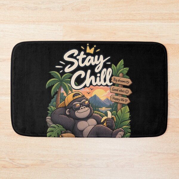 Item preview, Cute Gorilla Stay Chill – Funny Tropical Jungle Adventure Design Sticker T-Shirt designed and sold by RedaSouq.