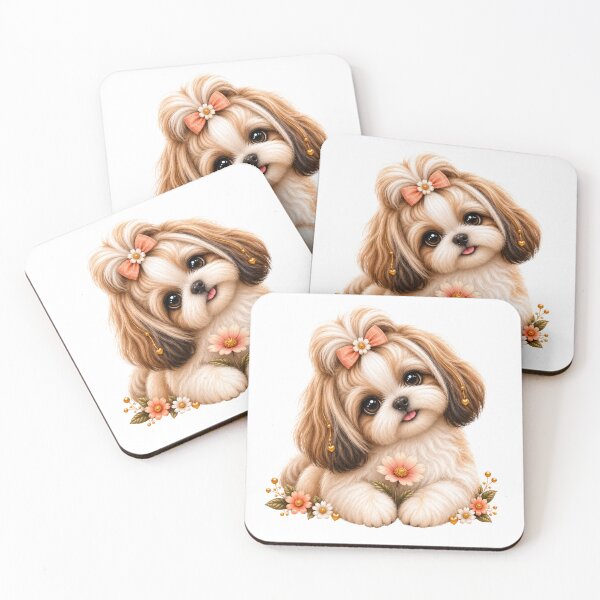 Item preview, Cute Shih Tzu – Fluffy Floral Dog Lover Design designed and sold by HO•Designs.