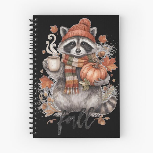 Item preview, Cute Autumn Raccoon Pumpkin Coffee Fall Leaves Cozy designed and sold by Zizo-DR44.