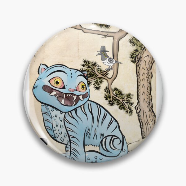 Item preview, Blue Tiger & Magpie Vintage Korean Art ⭐⭐⭐⭐⭐ designed and sold by latenitedraw.