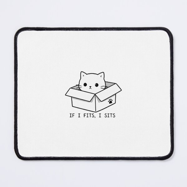 Item preview, If I Fits I Sits Cute Cat in Box Minimalist Line Art Graphic designed and sold by The Upside Down.