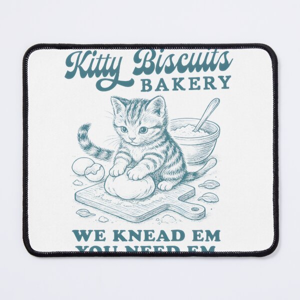 Item preview, Kitty Biscuits Bakery Cute Kitten Kneading Dough Funny Baking Art ⭐⭐⭐⭐⭐ designed and sold by latenitedraw.