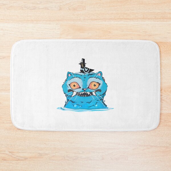 Item preview, Blue Feline With Hat & Bird ⭐⭐⭐⭐⭐ designed and sold by latenitedraw.