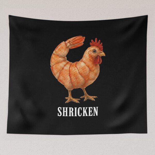 Item preview, Shricken Funny Shrimp Chicken Memes Seafood Poultry Pun designed and sold by Abirtom.