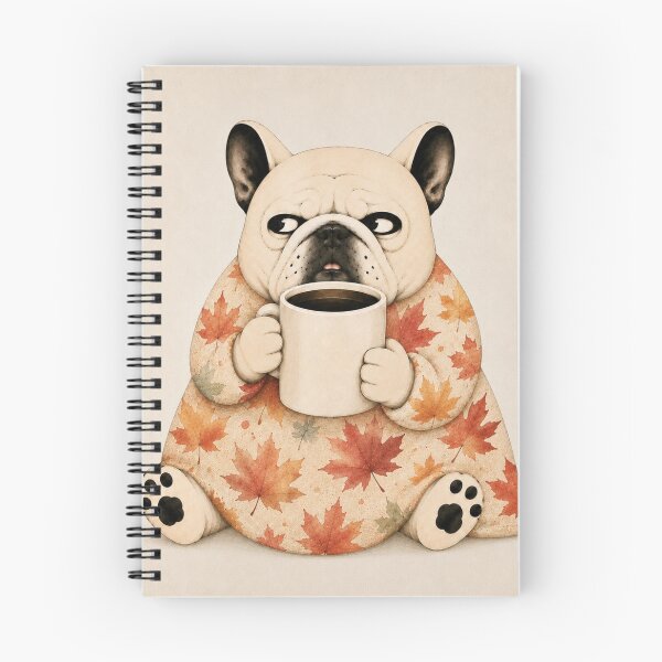 Item preview, Grumpy French Bulldog Coffee Morning | Cozy Autumn Frenchie designed and sold by joycrysstudio.