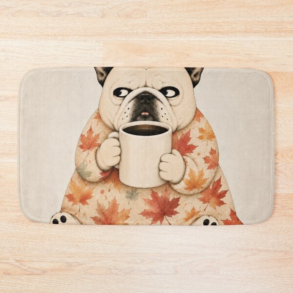 Item preview, Grumpy French Bulldog Coffee Morning | Cozy Autumn Frenchie designed and sold by joycrysstudio.