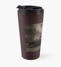 1953 Caddy Eldorado, 1963 Chevy Impala caught in time. Travel Mug