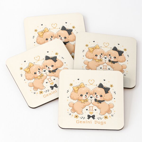 Item preview, Cute Gemini Poodle Twin Dogs Zodiac Air Sign Astrology designed and sold by ChubbyGoong.