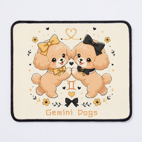Item preview, Cute Gemini Poodle Twin Dogs Zodiac Air Sign Astrology designed and sold by ChubbyGoong.
