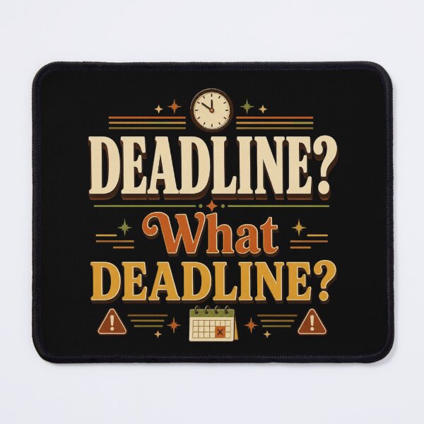 Item preview, Deadline? What Deadline? | Funny Office Humor Retro Typography Design designed and sold by Irene Catchmind.