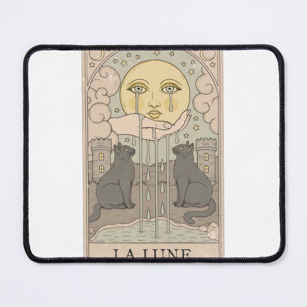 Item preview, The Moon Tarot Card With Black Cats ⭐⭐⭐⭐⭐ designed and sold by latenitedraw.