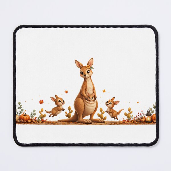 Item preview, Cozy Autumn Kangaroo Famil – Cute Mama & Joeys designed and sold by HO•Designs.