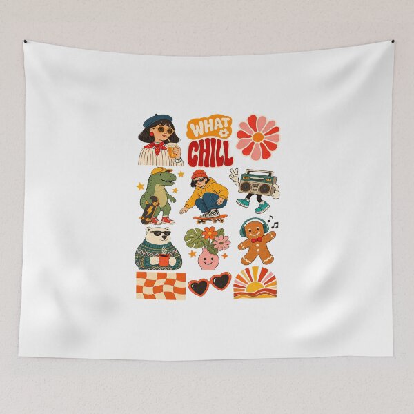 Item preview, Retro 70s Groovy Cute Sticker Collage designed and sold by jerlinabechiv.