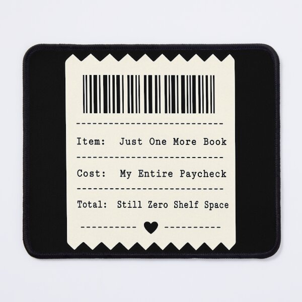 Item preview, Minimalist Bookish Receipt TBR Hoarder Humor designed and sold by PrintivoraHub.