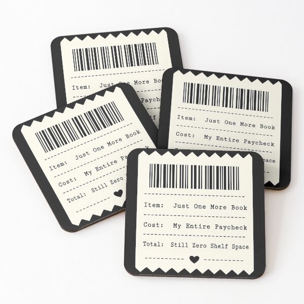 Item preview, Minimalist Bookish Receipt TBR Hoarder Humor designed and sold by PrintivoraHub.