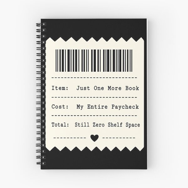 Item preview, Minimalist Bookish Receipt TBR Hoarder Humor designed and sold by PrintivoraHub.
