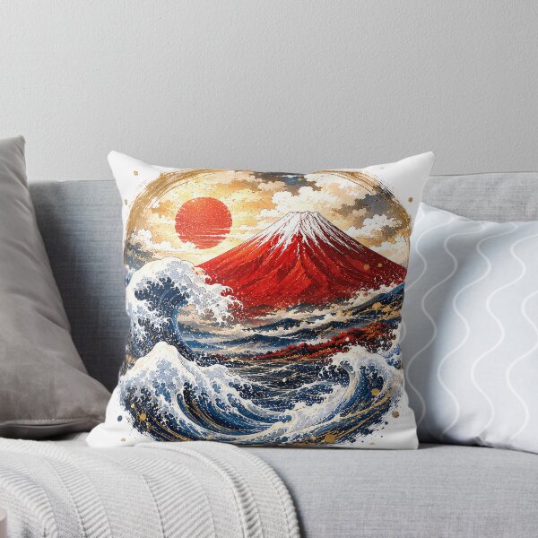 Item preview, Red Mount Fuji and Great Waves designed and sold by Rainbow Heart Japan.