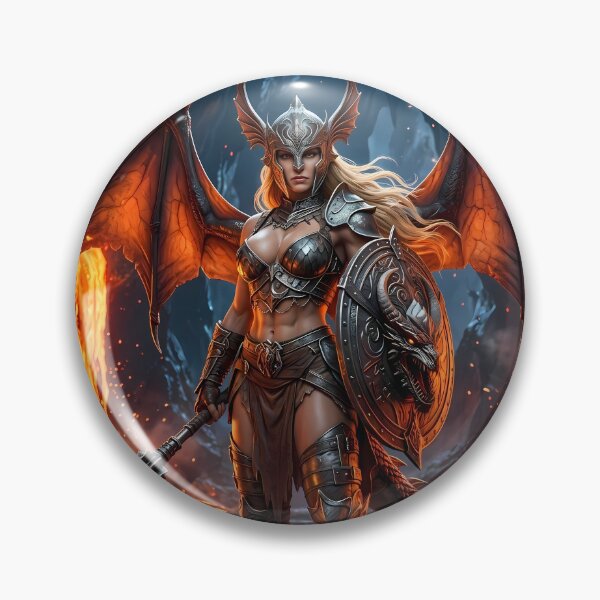 Item preview, Fiery Winged Valkyrie Demon Warrior designed and sold by GalleryBrisArt.