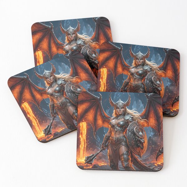 Item preview, Fiery Winged Valkyrie Demon Warrior designed and sold by GalleryBrisArt.