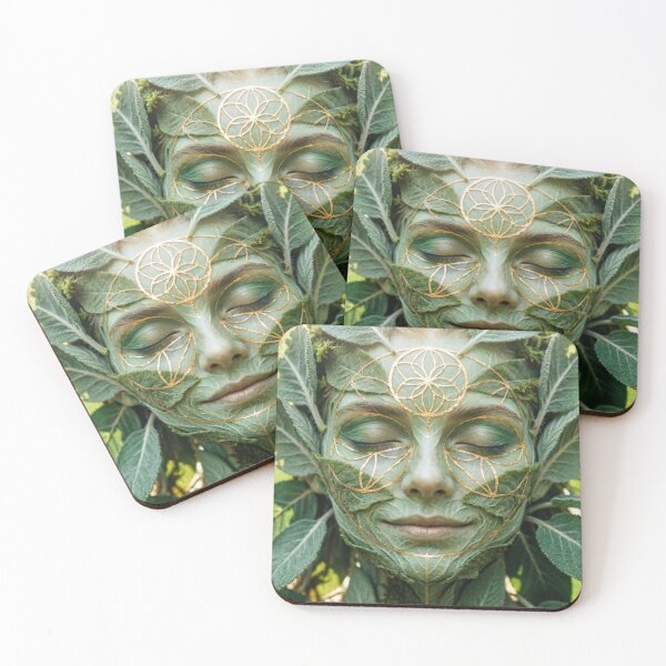 Item preview, Green Nature Spirit Goddess Face designed and sold by IntelliMindDesigns.